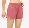 LU-16 Elastische Taille Mesh Damen Hotty Hot Shorts Yoga Hosen Laufen Fitness Casual Lose Atmungsaktiv Versteckte Reißverschlusstasche Sport Kurze Turnhalle Kleidung Frauen Unterwäschekh