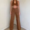 Y2K Joggers Women Denim Cargo Pants 90s Streetwear Caramel Brown High Waist E Girl Aesthetic Straight Jeans Embroidery Trousers 210517