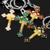 أزياء يسوع الصليب المفاتيح سبائك الزنك الدينية مجوهرات اكسسوارات المسيحية 2021 سحر سيارة سلسلة المفاتيح قلادة G1019