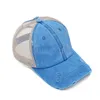 10色Ponytail野球帽の洗濯綿の乱雑なパン夏のトラック運転手ポニー帽子ユニセックスの帽子屋外スナップバックキャップの女性男性ビーチ観光DD386