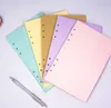 40 ark 5 färger A6 lösa anteckningsblock Bladprodukt Solid Färg Notebook Refill Spiral Binder Inside Page Planner Inre Filler Papers School Office Supplies