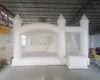 Ponticello in PVC bianco Castello gonfiabile di rimbalzo per matrimoni con scivolo Letto da salto commerciale Buttafuori castello gonfiabile Casa per divertimento PVC pieno con ventilatore nave libera