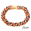 2021 moda Único hip hop cubano cadeia de gotejamento bracelete cadeia bracelete colorido brilho Chain Chain Mens Jóias