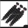 Ishow 3 bundels natte en golvende losse diepe virgin wave extensies Braziliaanse Maleisische menselijke AEJ7E WEFTS K7DOF