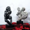 VILEAD Vintage Kissing Couples Statue Valentine's Day Christmas Gifts Figurines Home Living Room Interior Decoration Sculpture 210727