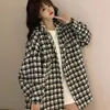 Women Womens Womens Quente Faux Faith FC Connexion Plaid Camisa Casaco de lã Casacos Outerwear