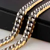 Punk Hip-hop 13/16mm Cuban Link Silver Gold Chain Rapper Men Necklaces Street Fashion Popular Long Chain Jewelry Present X0509