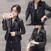 Spring Autumn Women Short Black PU Jacket Slim Fashion Motorcycle Leather Casual Wild Coat