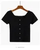 المرأة t-shirt 2022 أزياء المرأة القمصان قصيرة الأكمام مضلع قمصان متماسكة قميص