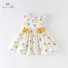 DBM13816 Dave Bella Summer Baby Girl's Princess Bow Floral Sukienka Zipper Dress Dzieci Fashion Party Dress Kids Infant Lolita Ubrania Q0716