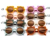 Sommer-Baby-Sonnenbrille, matte Brille, Kindermode-Brille, Tide, runder Rahmen, Vintage-Mokka-Farbglas, UV400-Schutzbrille für Kinder