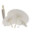 Guarda-chuvas de papel de bambu branco artesanato manual dourado guarda-chuva diy criativo pintura em branco noiva parasol rrf14161