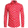 Czarny Biały Polka Dot Koszula Mężczyźni Chemise Homme Casual Button Up Mens Sukienka Koszulki Ogród Point Camisas Masculina USA Rozmiar XS-XXL 220222