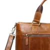 Handtaschen Männer Echtes Leder Große Business Reise Messenger Taschen Braun Männlich Design Laptop Leder Büro Schulter Tasche