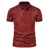 Męskie Polos Summer Sky Bronzing Drukuj Koszule Moda Casual Krótki Rękaw Lapel Camisas Para Hombre Mężczyźni Odzież 2022