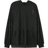 봄 가을 여성의 톱 일본 블랙 얇은 Strapless 후드 티드 스웨터 느슨한 긴 소매 풀오버 스웨터 LL727 210506