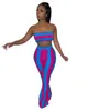 Summer tracksuits Women Two Piece Outfits Club Clothing Striped Crop Top Flare Pants Birthday Matching Suit