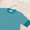 Kobiety Top Lato Sweter z krótkim rękawem Kobieta z drock dzianinowy styl Ins Style Trend Lett Print TOP LADY T-shirt wysokiej jakości koszulki dzianinowe 2021 tee