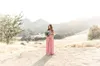 セクシーな夏の妊娠中のレースドレスピンク女性フロントロングマタニティ半袖レースドレスドレスを通してドレスを通してQ0713