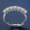 Style japonais et coréen S925 argent Moissanite rangée de diamants bague femme simple personnalisé doux noble bijoux cadeau femme