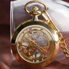 Vintage ketting Steampunk skelet mechanische fob zakhorloge klok hanger handopwindende mannen vrouwen ketting Gift208L