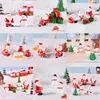 Objets décoratifs Figurines 1/2pc Figurine miniature de bonhomme de neige de Noël Décoration de la maison Fée Jardin Dessin animé Animaux Statue Bonsai Ornamen