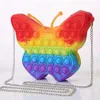 Cute Butterfly Type Macaron Rainbow Colour Toys Animal Purse Sensory Tationery Simple Dimple Case Coin Gift