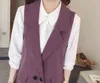 Spring Elegant Purple Women's Vest Office Lady Korean Long Sleeveless Jacket Fashion Slim Black Female Coat Veste Femme 211120