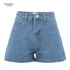 Мода джинсовые шорты тонкие винтажные высокие талии женские женские повседневные лето 210724