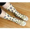 Rolig leopard tiger bomullsstrumpor för kvinnor lyckligt djur kawaii unisex hajuku söt avslappnad hög ankel sock kvinnlig fest