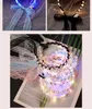 Colorful Three-speed Color-changing Flashing Led Glow Wedding Party Hoop Wide-brimmed Lace Hair Hoop Pearl Fairy Headband Rave Toy