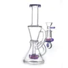 Hookah Klein de 7 polegadas com chuveiro PERC PERC RECYCLER DAB DAB RECT com junta e tigela de 14 mm