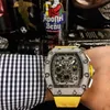 Designer de luxe Men de la montre 11-03 Iced Out Rose Gold Men's Automatic Watchs STRAP MULTIFUNCTION COLLIQUE MULTIFONCTIONS 2397 de bracelet en caoutchouc de haute qualité