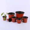 Dubbele kleur bloem potten plastic rood zwart kwekerij transplantatie wastafel onbreekbare bloempot thuis plantenbakken tuin levert dar46