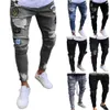 Mode Casual Jeans pour hommes Insignia Hole Denim Pantalon Skinny Slim Plus Taille Ripped Pantalon en détresse X0621