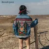 Jaqueta jeans mulheres para boho trabalho pesado bordado bordado lantejoulas enorme manga longa vintage casual jean outwear 211014