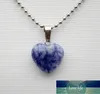 wholesale 16mm Fashion natural stone heart pendant quartz crystal agates turquoises malachite stone for Jewelry making Necklace