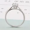 5,5 mm Runda diamanter för kvinnor 14k vit ros gul guldpläterad Zircon Ring Moissanite Topaz Bizuteria Anillos