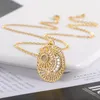 Anhänger Halsketten Vitage Opal Sonne Mond Stern Halskette Für Frauen Gold Splitter Farbe Streetwear Kette Edelstahl Schmuck Paar Geschenk