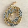Rock Men Extra Long 60cm 6mm Womens Mens Gold Silver Color Rope Chain Pendant Necklace Summer Jewelry Chains Morr22