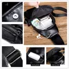 Men's Leather Chest Bags Fashion Black Sports Cross Body Side Male Breast Bag for Man High Quality New Arrival