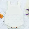 Bébé bébé tricoté barboteuse combinaison pour filles garçons automne hiver enfant en bas âge sans manches coton pull salopette enfants vêtements 210429
