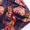 Vintage Kwiat Drukowanie Kobiety Plisowane Mini Spódnica Wiosna Wypoczynek Lady Proste Spódnice P1527 210430