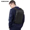 Kingsons Slim Laptop Plecak Mężczyźni 15.6 Cal Biuro pracy Mężczyźni Plecak Business Torba Unisex Black Ultralight Plecak Cienka Mochila 210929