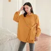 Yellow Long Sleeve Korean Shirts Blouses Loose Solid Color Button Up White Casual Tops For Women Clothing 210427