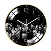 Horloge murale européenne créative 12/14 pouces horloge murale muette en verre Design moderne en métal Reloj De Pared décoration De décoration pour la maison H1230