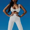 Summer Sexy Women Set With Split Pants Bra Ladies Fitness Tracksuit Camis Tank Crop Top And Legging Matching Fashion Casual 210518