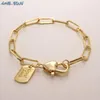 Link Chain MHS.SUN Mosaic Zircon Heart/Lock Chunky Bracelet Women Girls Vintage Gold Plated Hiphop Style CZ Jewelry Fawn22