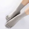 VERIDICAL 5 Pairs/Lot Nylon Woman Man Five Finger Socks Thin Compression Silk Toe Socks Solid Fashions Meias Feminino Sokken 211204