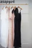 Платья шикарные летние сладкие оборки с коротким рукавом розовый поворот воротник платье женщины длинные плиссированные выдолбленные девушки корея элегантный 210610
